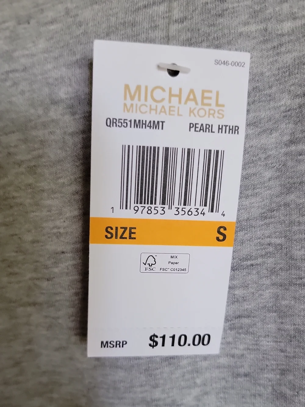 Michael Kors Light Gray Rhinestone Logo Sweatshirt